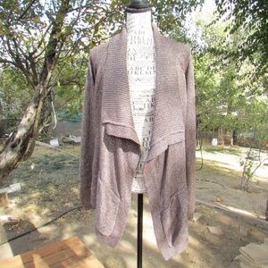 Tahari Textured Brown Cardigan